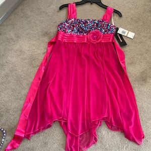 Girls pink sequin dress. Size 12. Brand new with tags